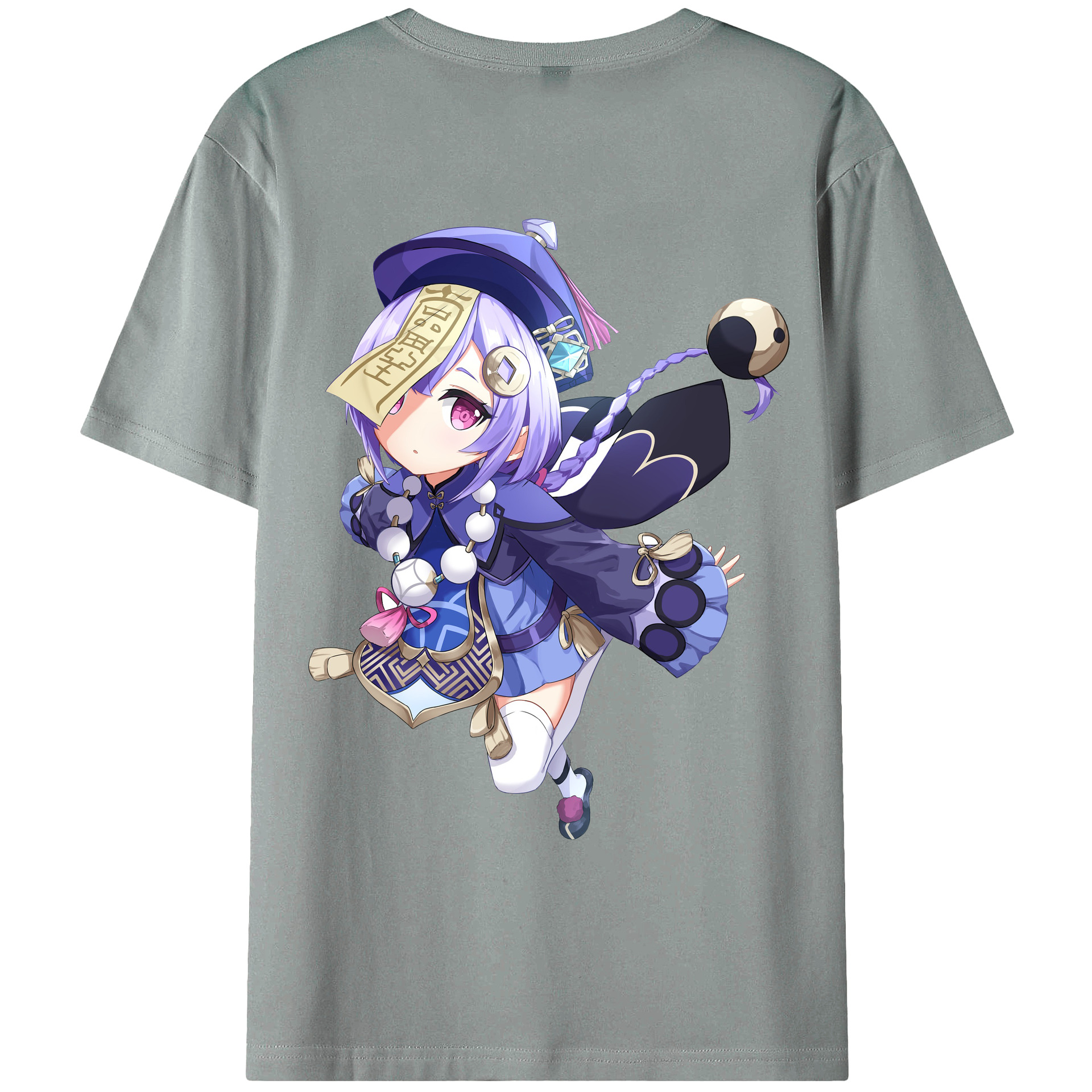 げんし神 七七 なな  genshin Nana 綿100％ メンズ半袖Tシャツ（バックプリント） 通気性